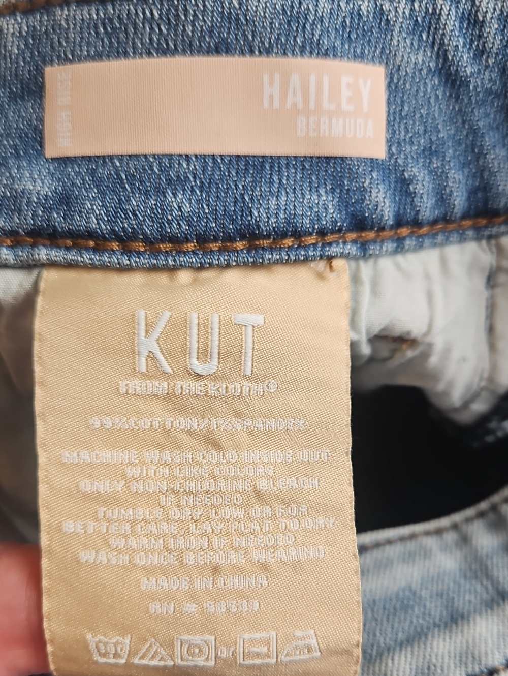 KUT From The Kloth High Rise Hailey Bermuda: Vintage Blue - Picture 9 of 14